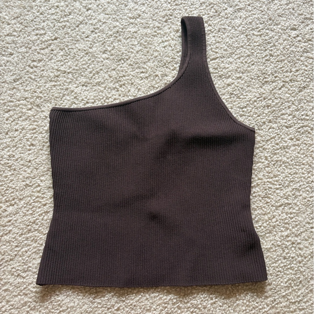 NWT! Aritzia Chocolate Ribbed Knit Top